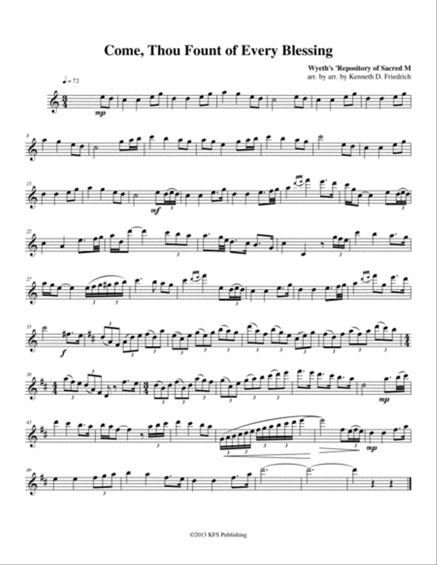 52 Selected Hymns for the Solo Performer - alto saxphone Alto Saxophone scores gallery preview page 5