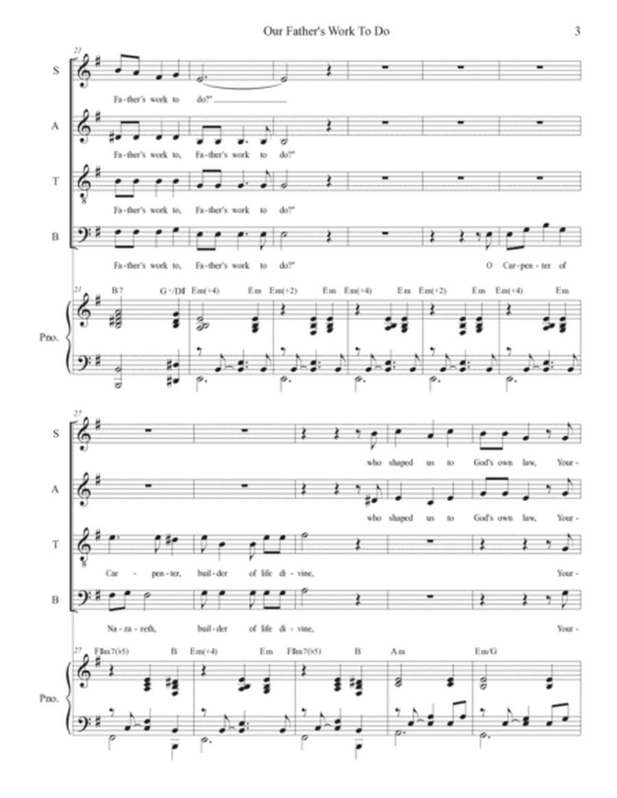 Our Father's Work To Do (Vocal Quartet - (SATB) image number null
