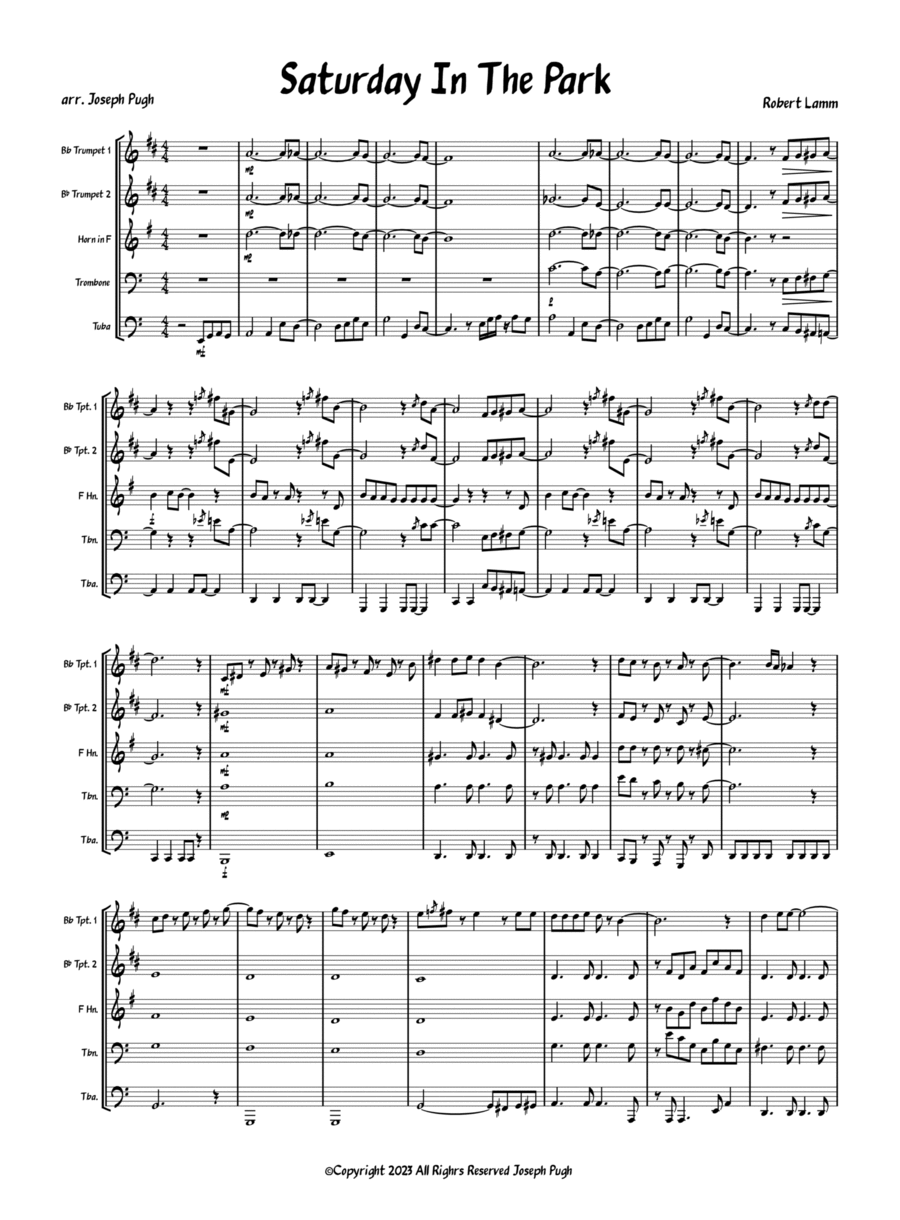 Saturday In The Park Brass Ensemble scores gallery preview page 1