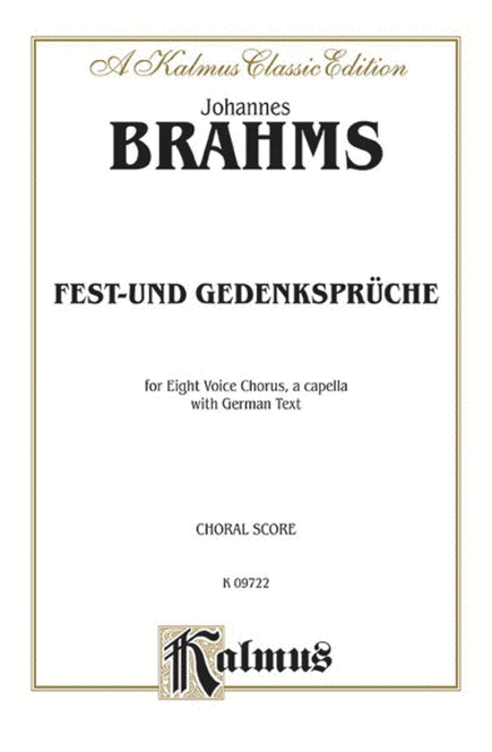 Fest-und Gedenkspruche, Op. 109