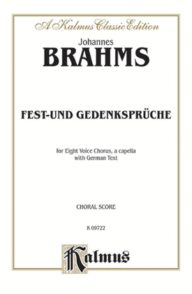Book cover for Fest-und Gedenkspruche, Op. 109