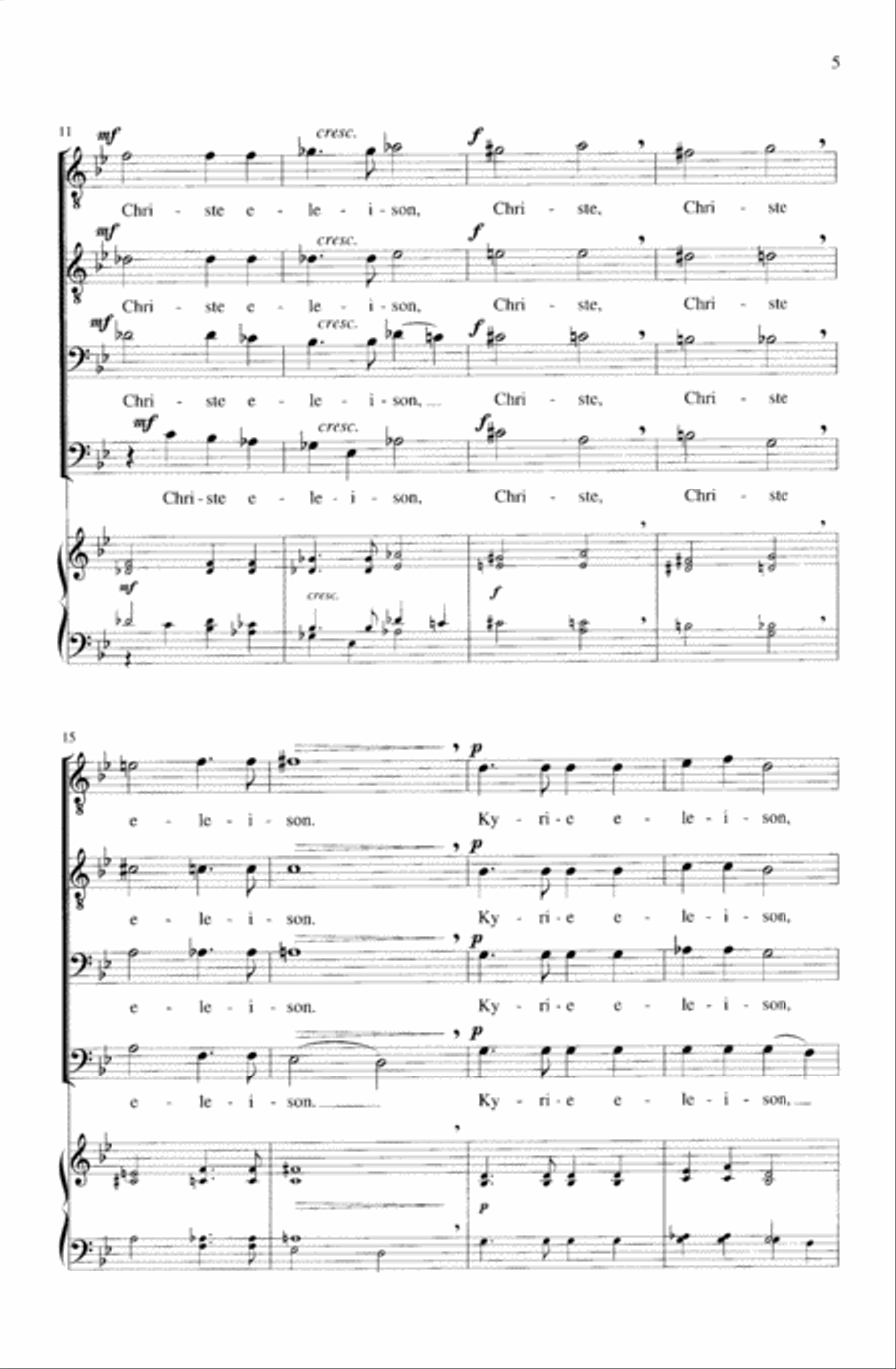 Missa Brevis Men's Choir scores gallery preview page 5