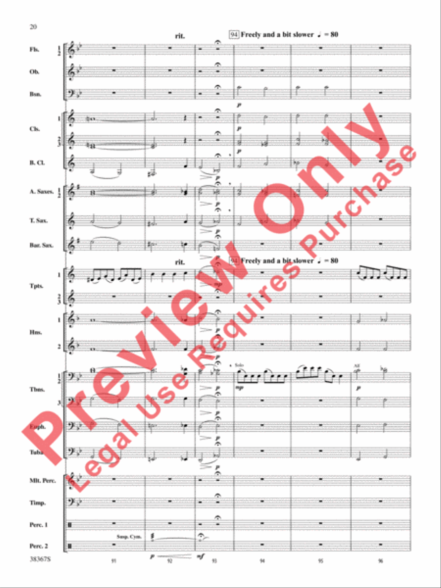 Highlights from Porgy and Bess Concert Band scores gallery preview page 21