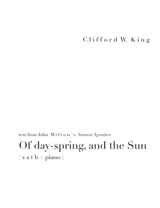 Of day-spring and the Sun ( s a t b + piano )