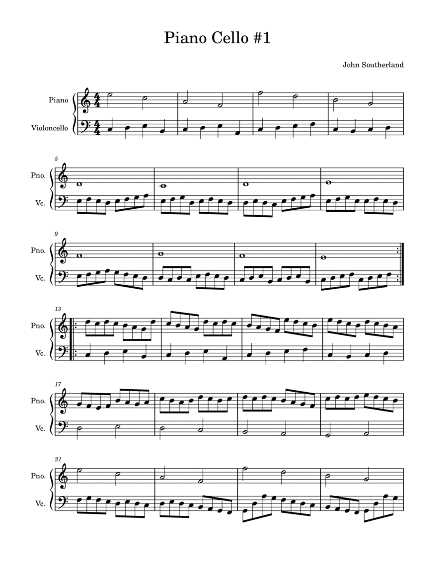 Piano Cello Musing #1 Chamber Music scores gallery preview page 1