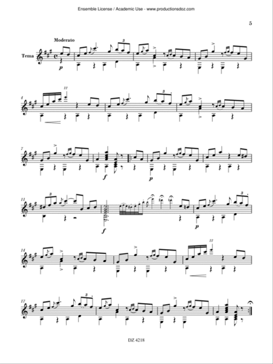Introduction und Variationen Classical Guitar scores gallery preview page 5