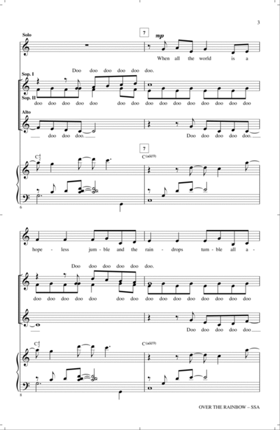 Over The Rainbow Over The Rainbow SSA scores gallery preview page 2