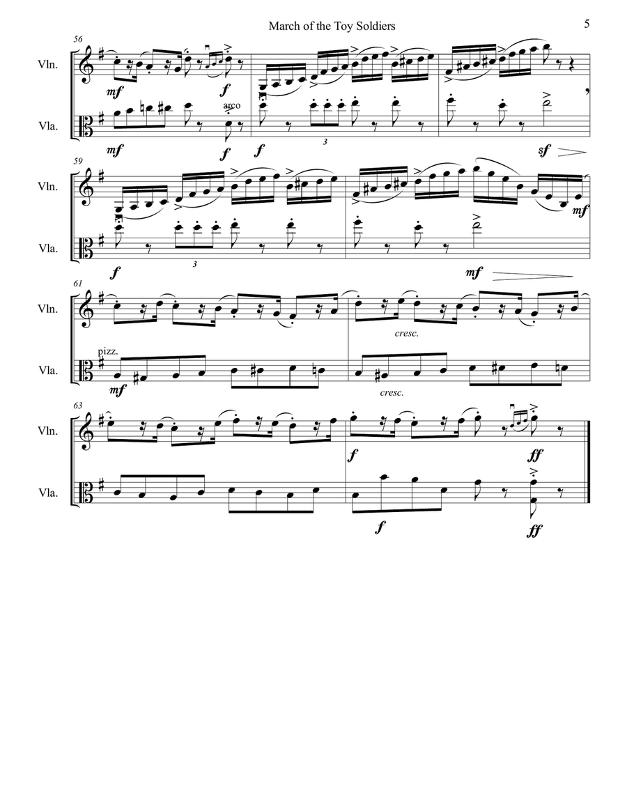 March of the Toy Soldiers from the Nutcracker for Violin & Viola March of the Toy Soldiers from the Nutcracker for Violin & Viola String Duet scores gallery preview page 6
