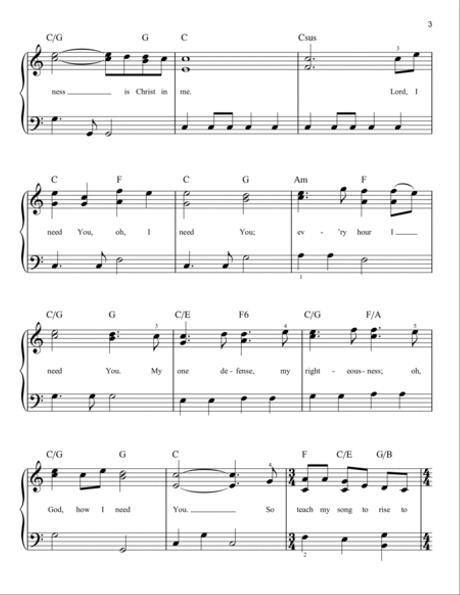 Lord, I Need You Lord, I Need You Easy Piano scores gallery preview page 3