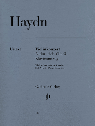 Book cover for Concerto for Violin and Orchestra in A Major Hob. VIIa:3