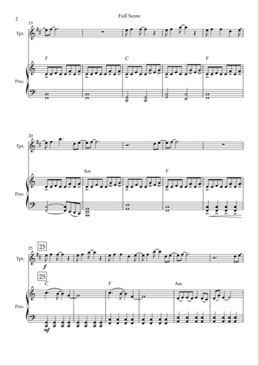 Without You B-Flat Trumpet scores gallery preview page 2