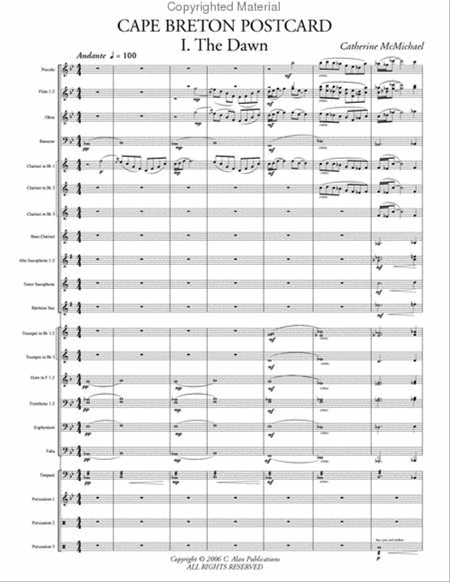 Cape Breton Postcard Concert Band scores gallery preview page 2