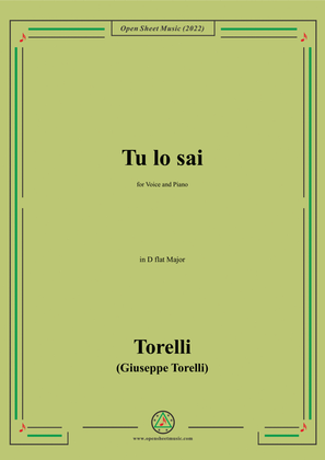 Giuseppe Torelli-Tu lo sai,in D flat Major,for Voice and Piano