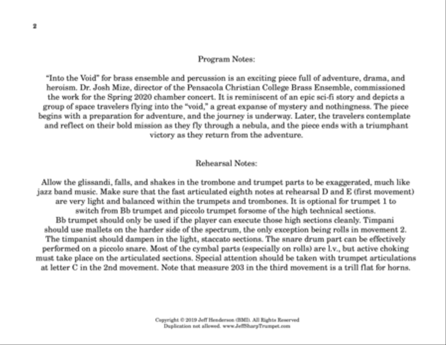 Into the Void Brass Ensemble scores gallery preview page 3