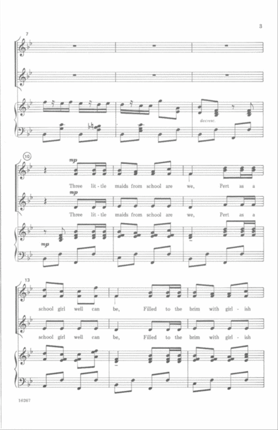 Three Little Maids from School (from The Mikado) Women's Choir scores gallery preview page 3