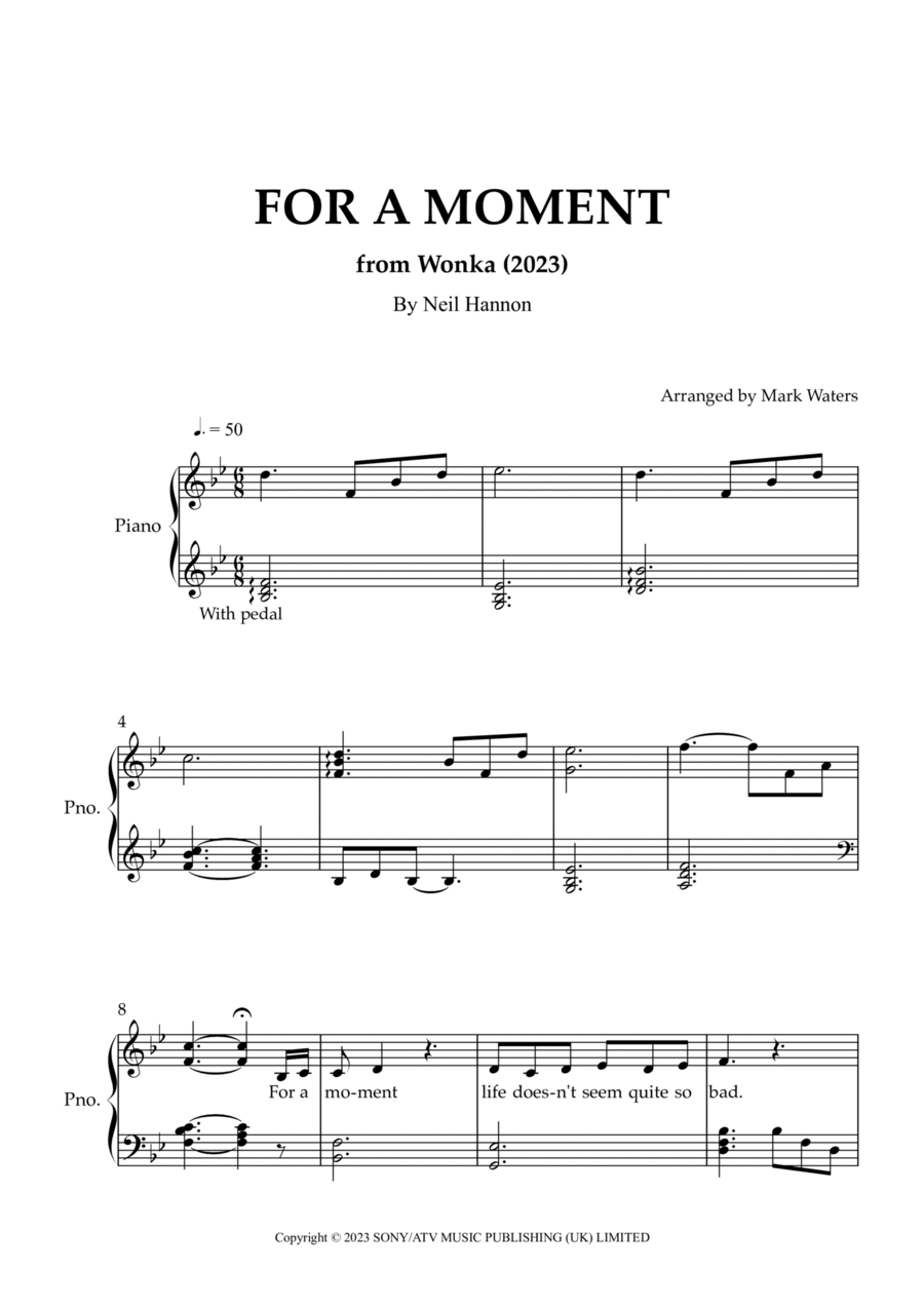 For A Moment Easy Piano scores gallery preview page 1