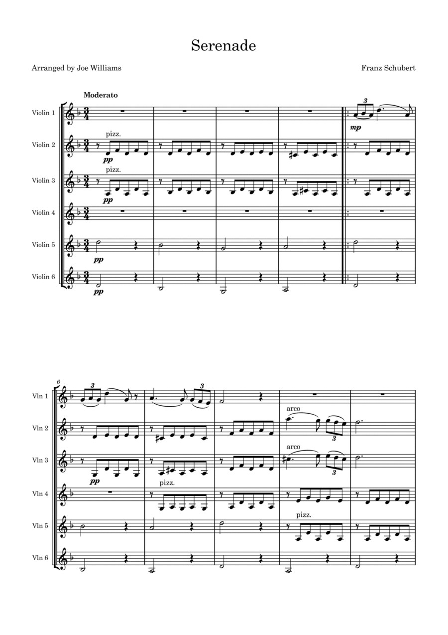 Serenade Violin scores gallery preview page 1