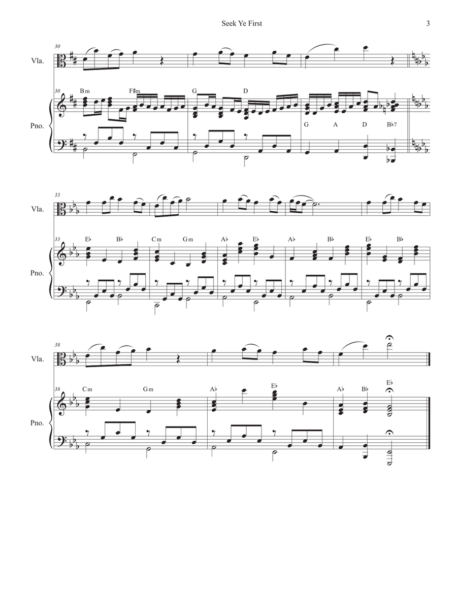 Seek Ye First Viola scores gallery preview page 3