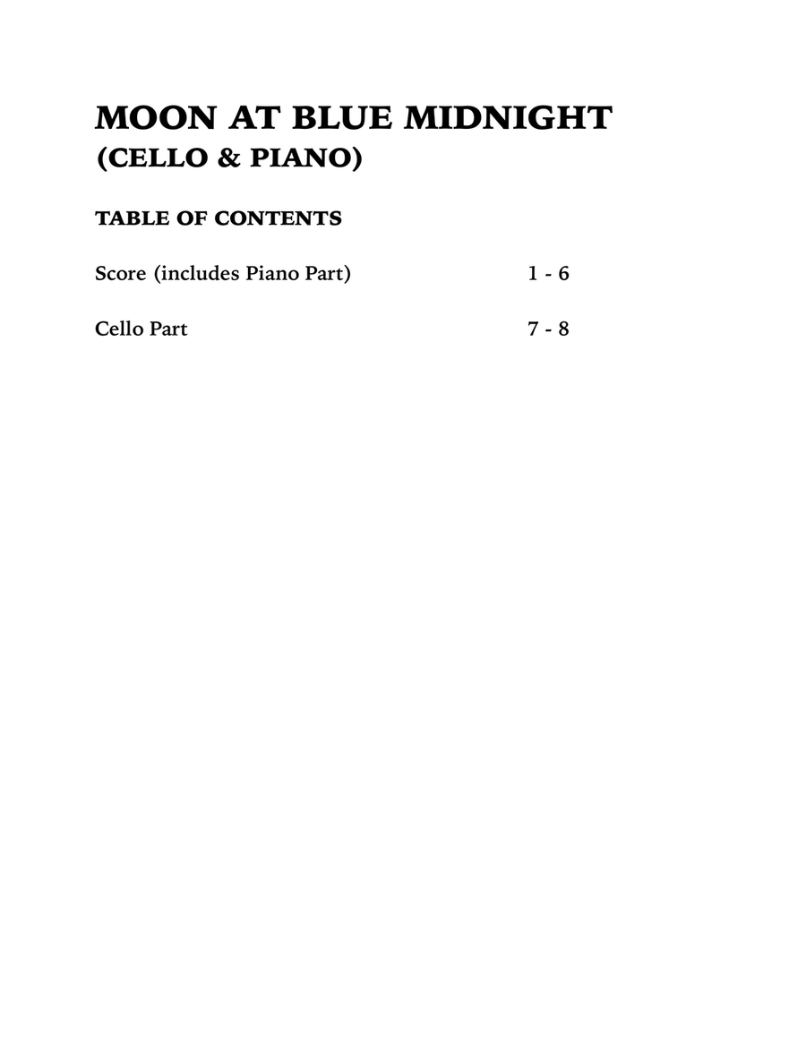Moon at Blue Midnight (Cello and Piano) Piano scores gallery preview page 4