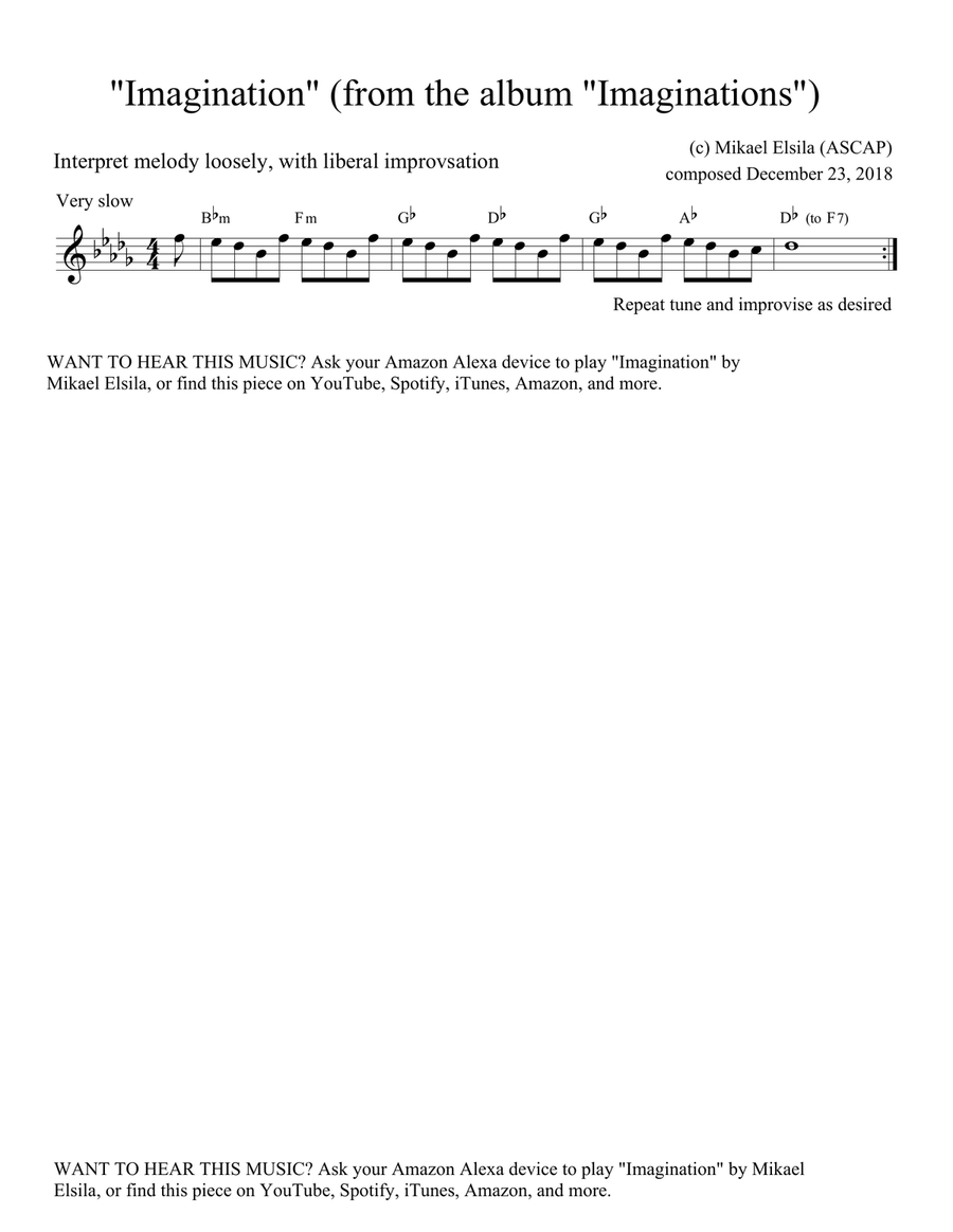 Imaginations (album) Piano scores gallery preview page 3