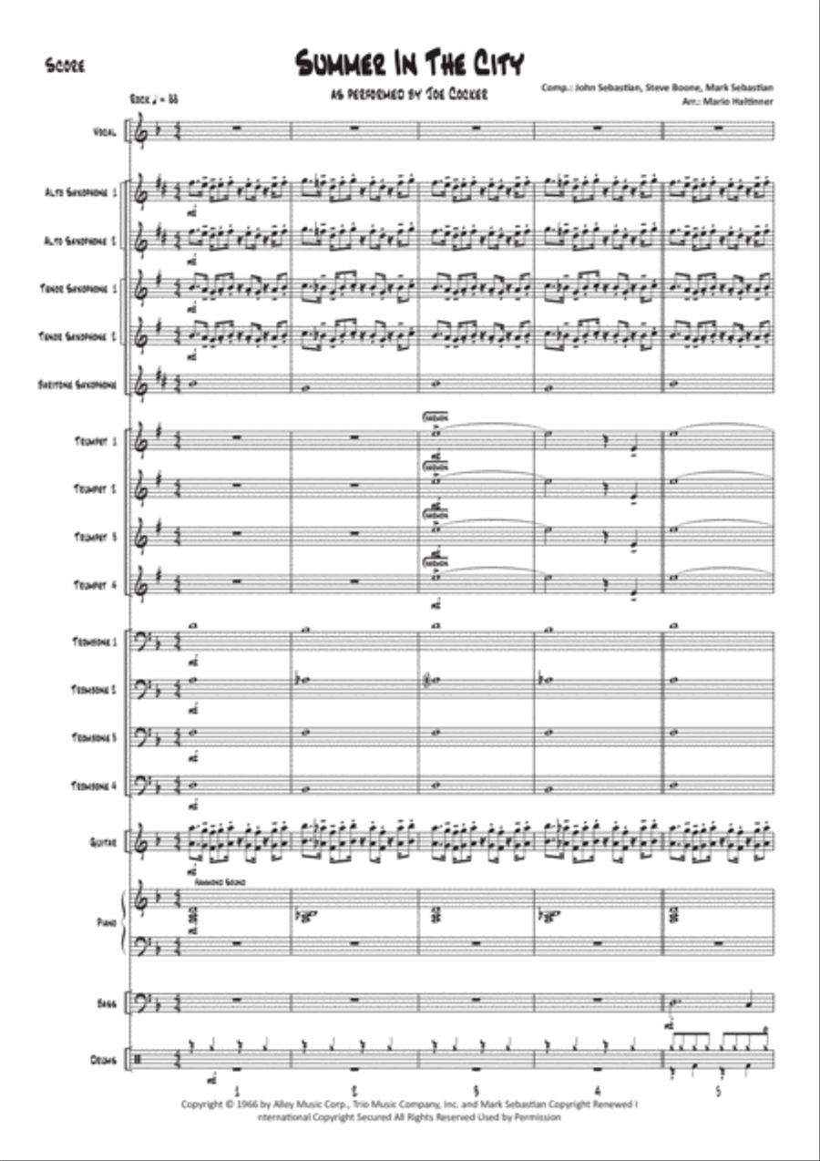Summer In The City Jazz Ensemble scores gallery preview page 2