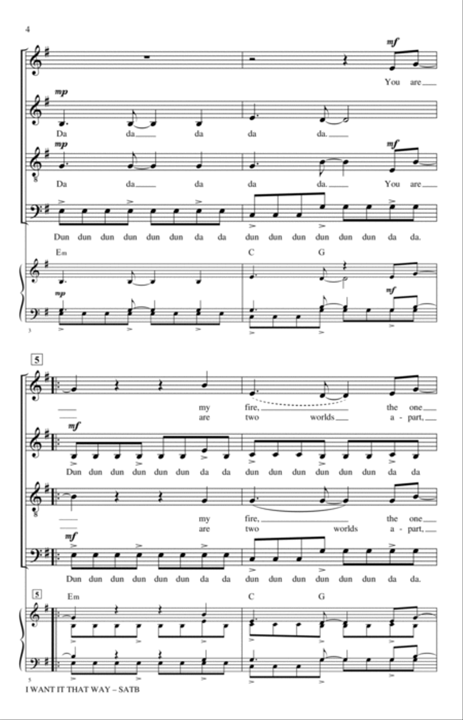 I Want It That Way (arr. Nathan Howe) 4-Part scores gallery preview page 2