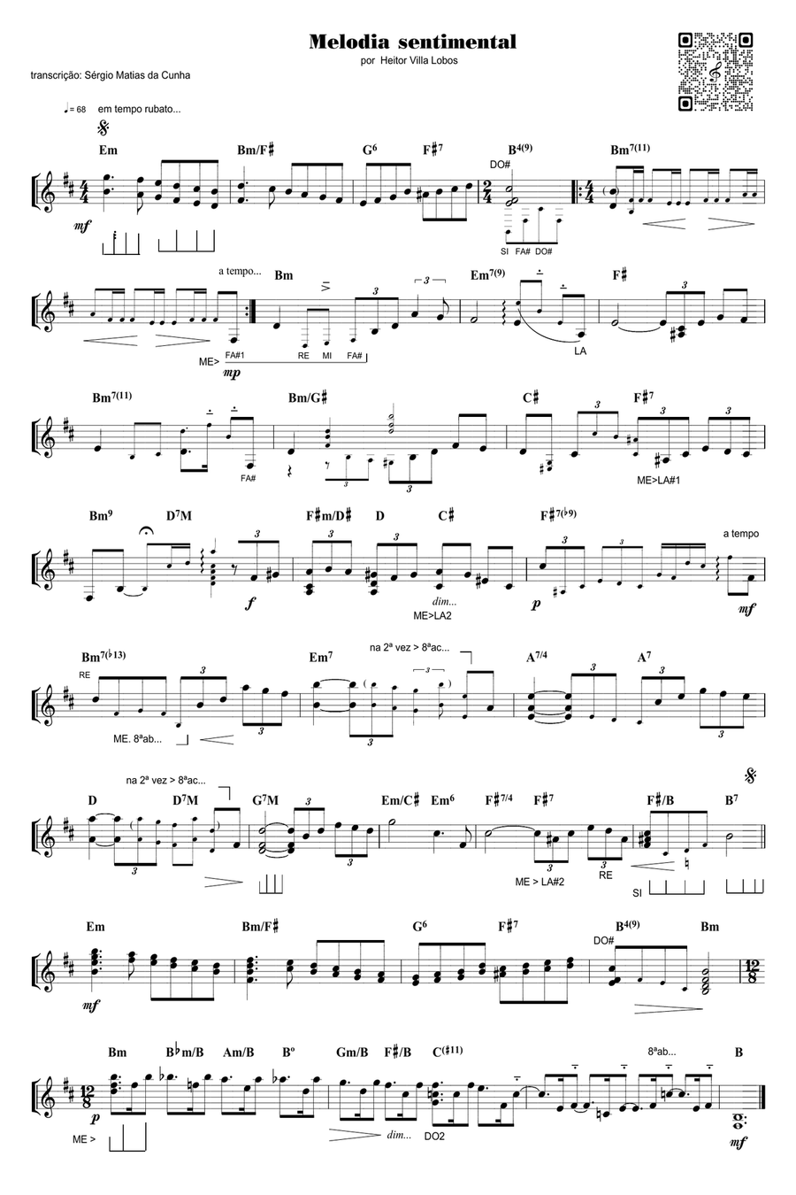 Melodia sentimental Piano scores gallery preview page 1