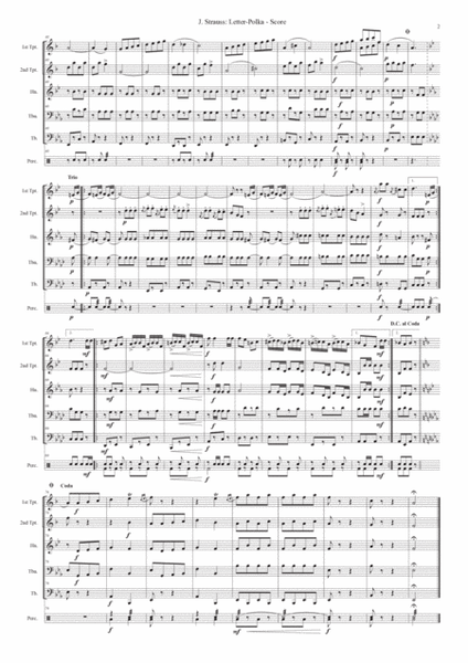 Buchstaben-Polka (Letter-Polka) Op. 252 for brass quintet