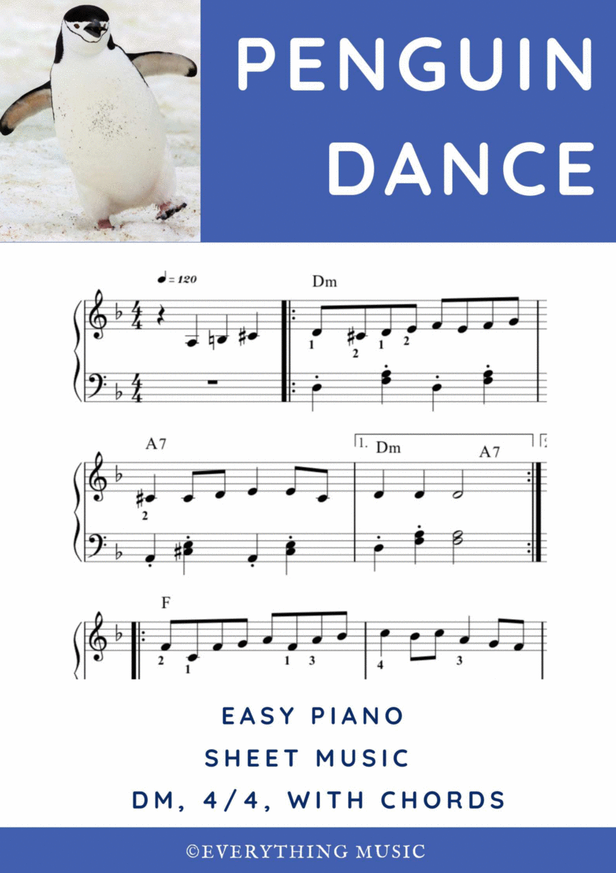 Penguin Dance. Easy piano sheet music Easy Piano scores gallery preview page 1