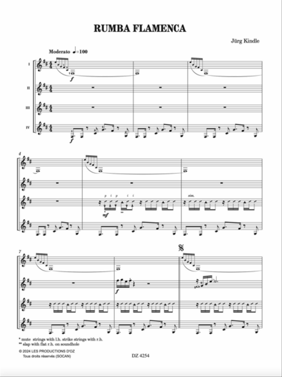 Flamenco Inspiration - Rumba flamenca Guitar Ensemble scores gallery preview page 2