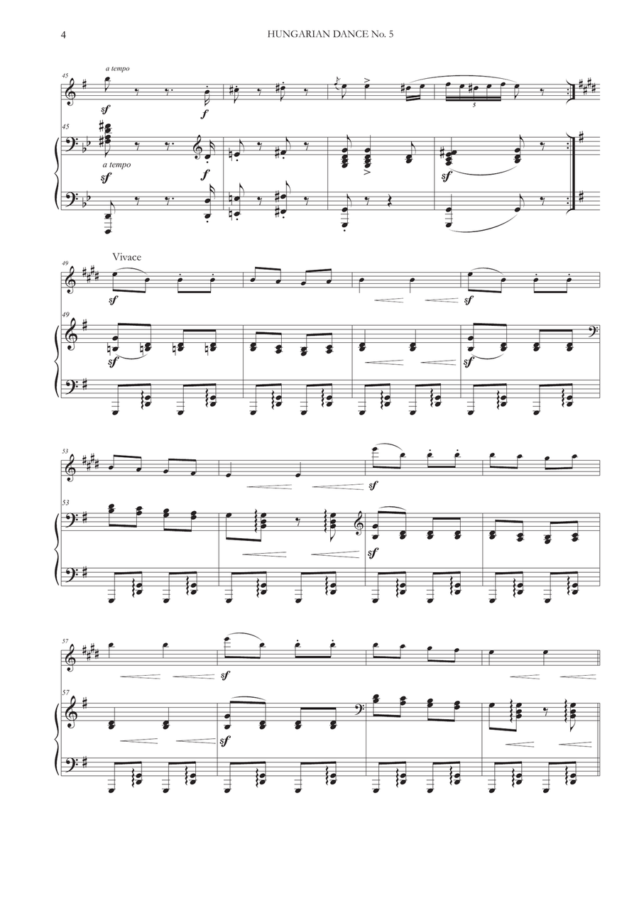 Hungarian Dance No. 5 for Alto Saxophone and Piano Alto Saxophone scores gallery preview page 4