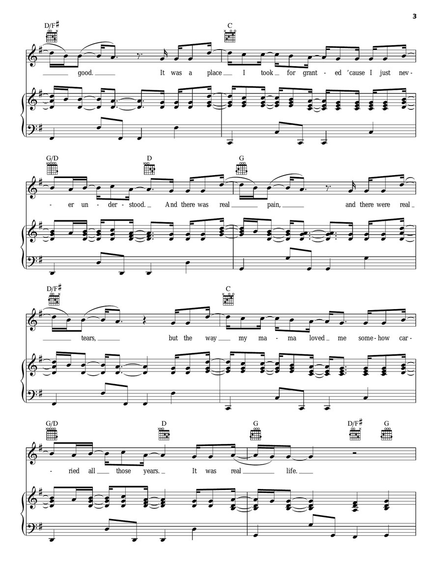 Real Life Real Life Piano, Vocal, Guitar scores gallery preview page 3
