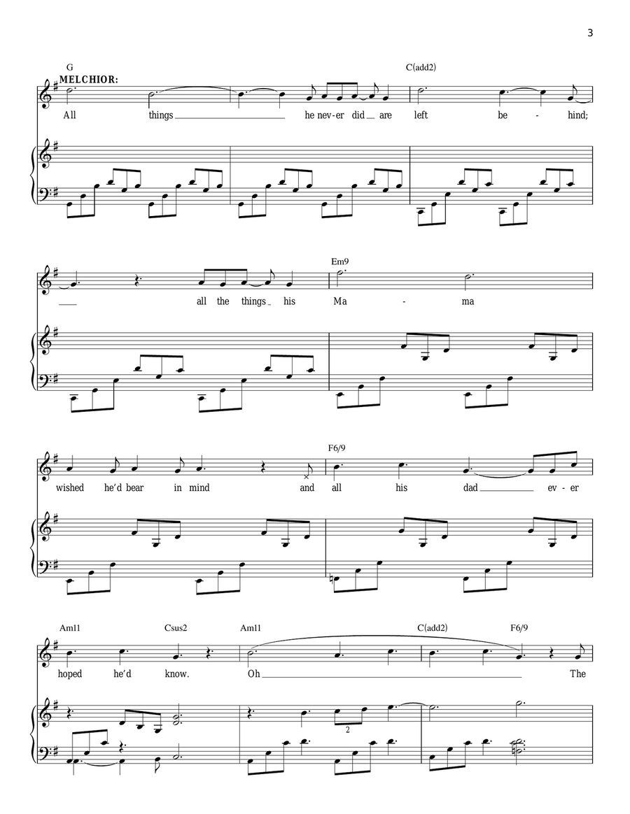Left Behind Piano, Vocal scores gallery preview page 3