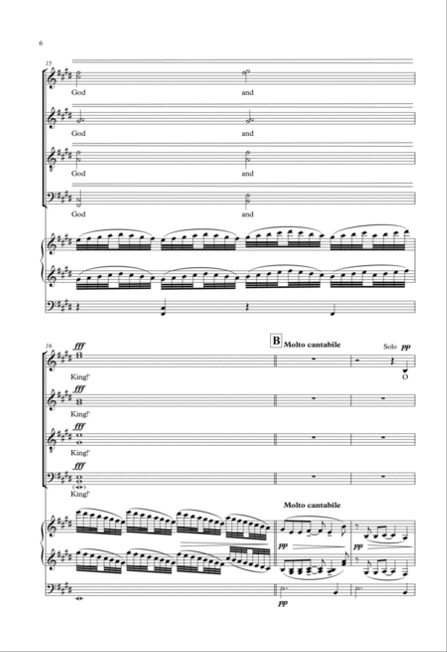 Let All The World In Every Corner Sing 4-Part scores gallery preview page 6