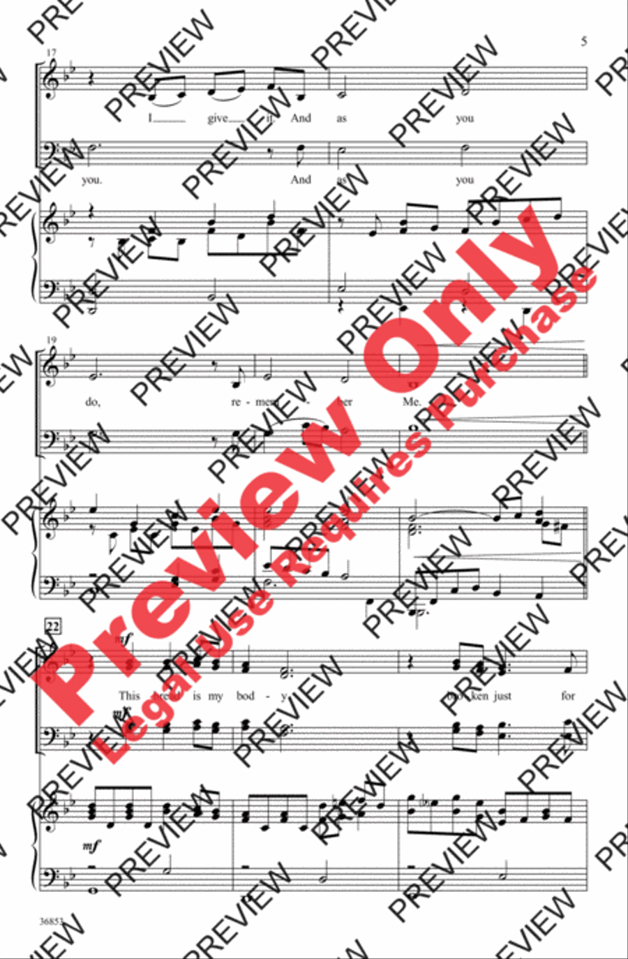 Communion Song Communion Song 4-Part scores gallery preview page 5
