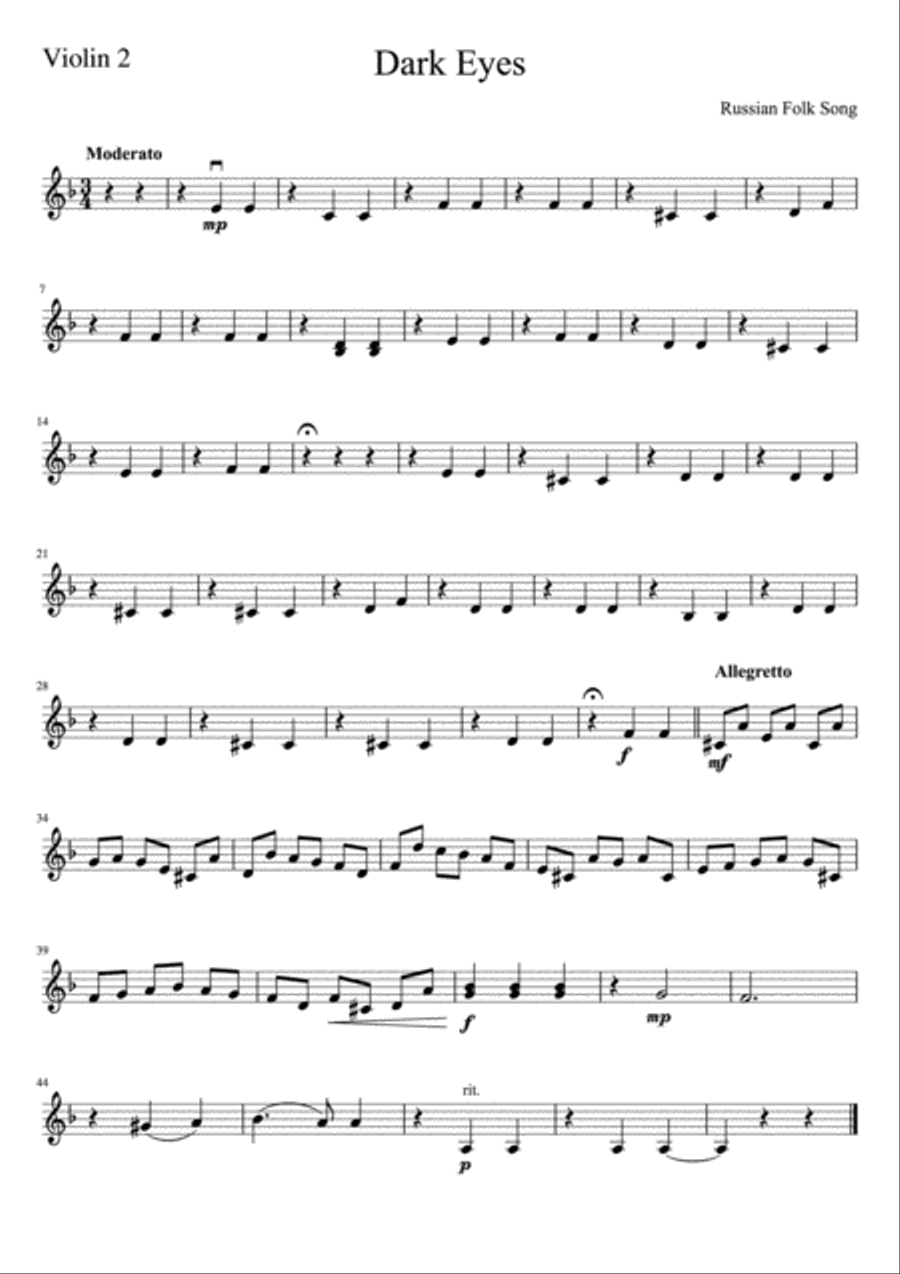 Dark Eyes String Orchestra scores gallery preview page 6