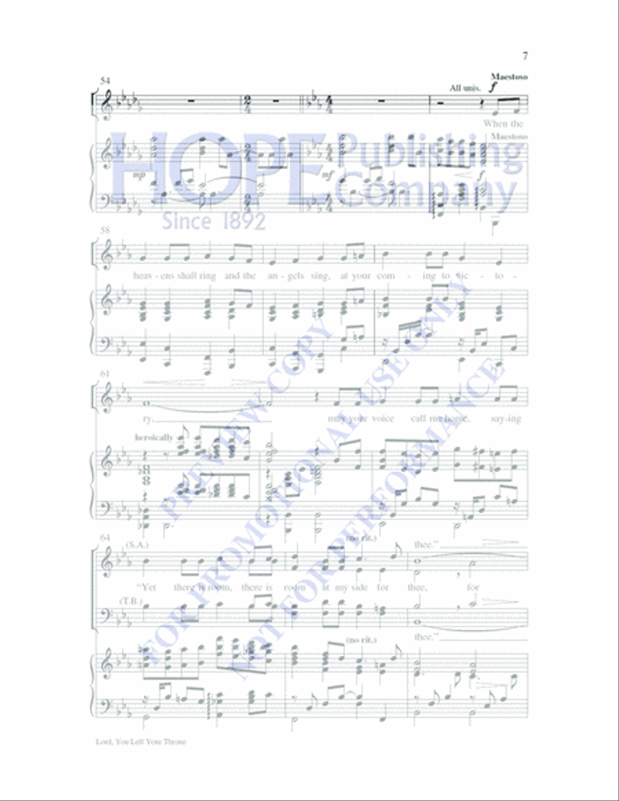Lord, You Left Your Throne 4-Part scores gallery preview page 7