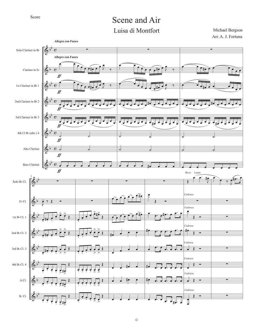 Scene and Air Luisa di Montfort Small Ensemble scores gallery preview page 1