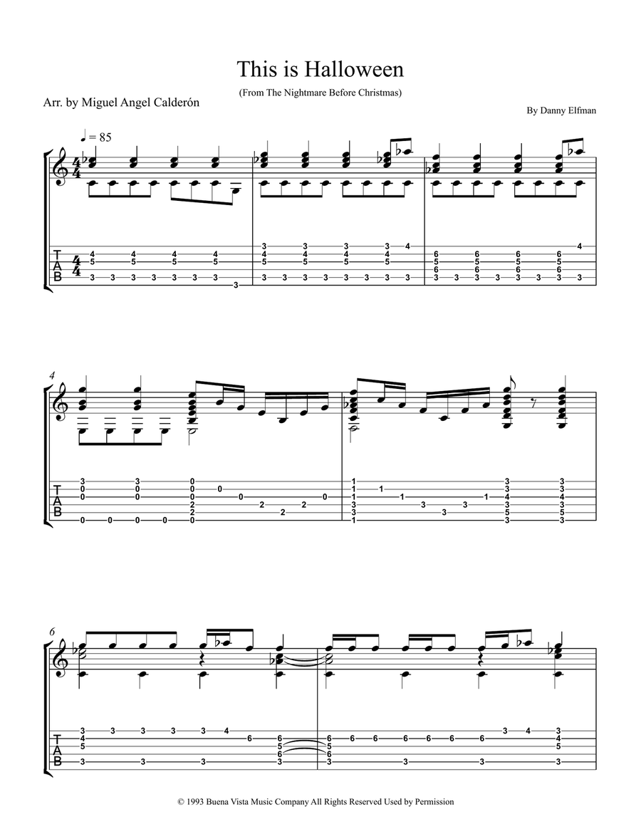 This Is Halloween This Is Halloween Acoustic Guitar scores gallery preview page 1