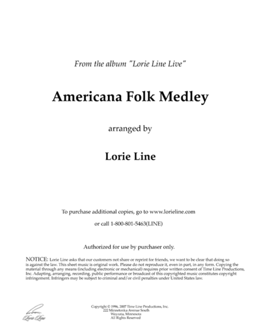 Americana Folk Medley Americana Folk Medley Piano Solo scores gallery preview page 1