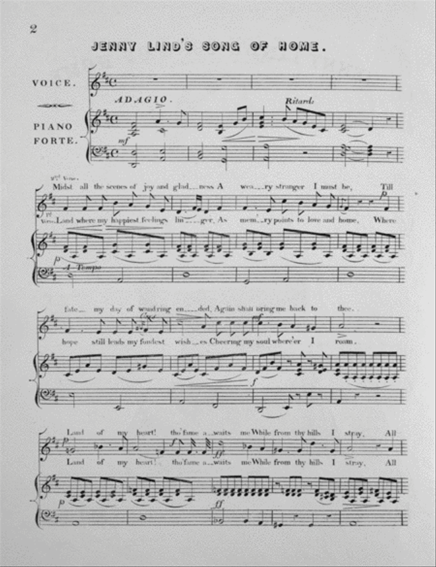 Jenny Lind's Song of Home Voice scores gallery preview page 2