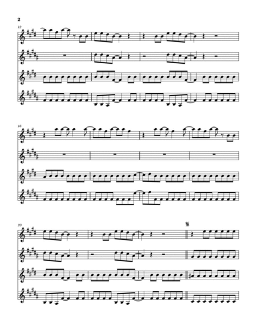 Hello There Saxophone Quartet scores gallery preview page 3