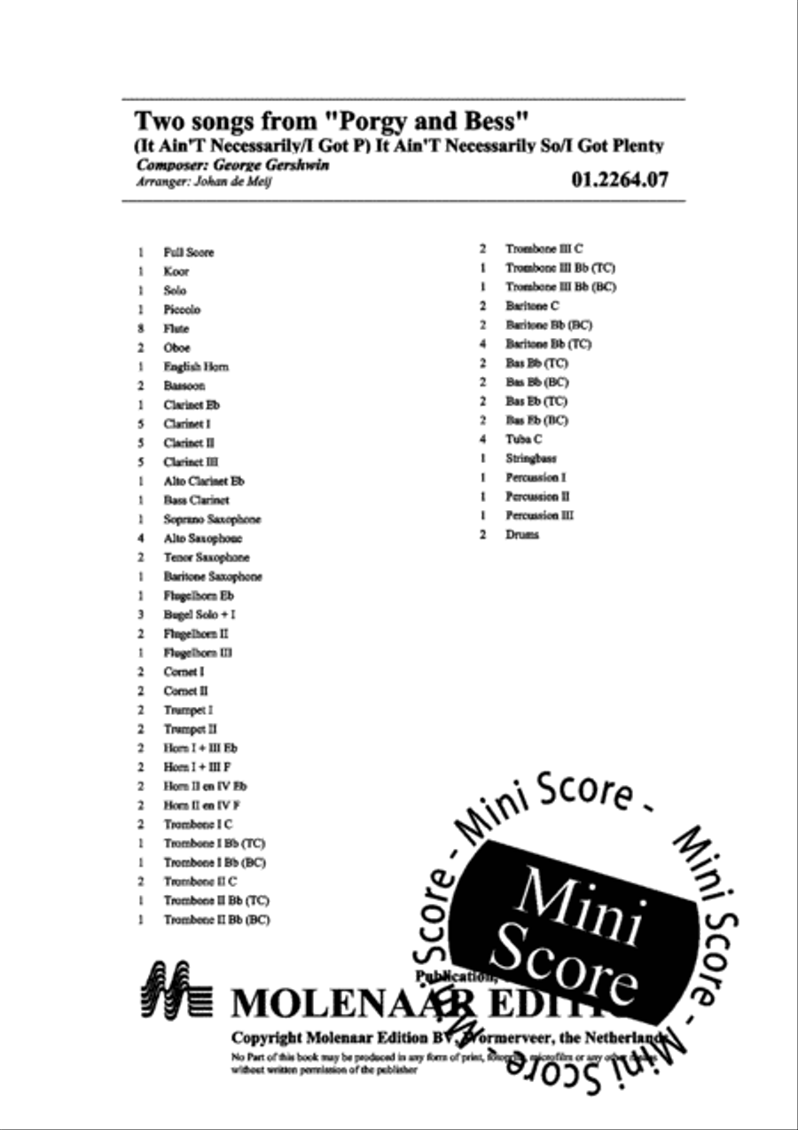 Two Songs from Porgy and Bess SAT scores gallery preview page 4