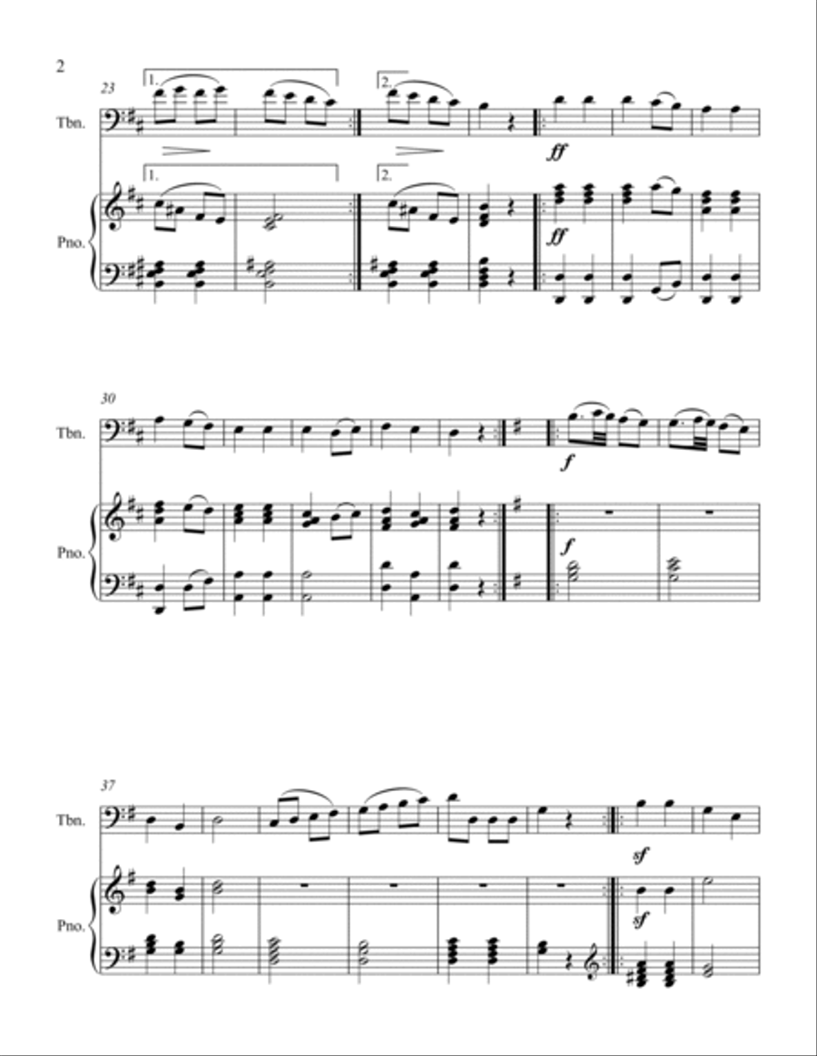 Ecossaises Trombone Duet scores gallery preview page 2