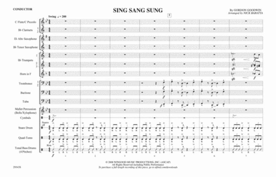 Sing Sang Sung: Score