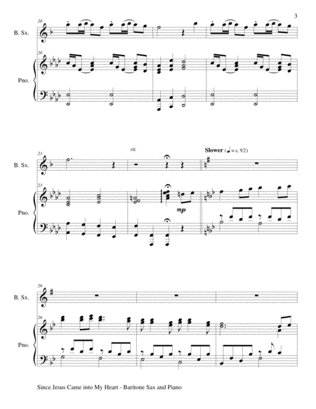 GOSPEL HYMN SUITE (For Baritone Sax & Piano with Score & Baritone Sax Part) image number null