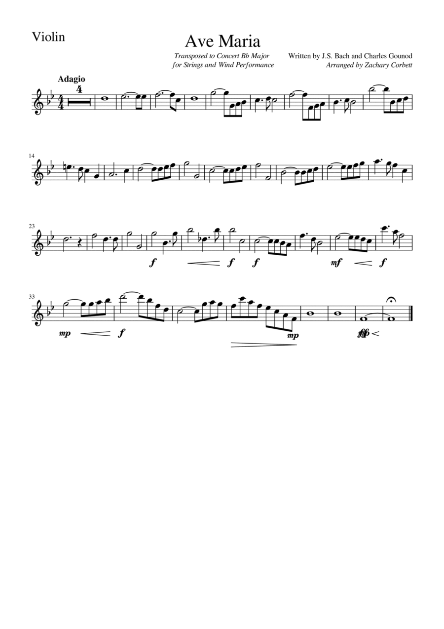 Ave Maria Ave Maria Violin Solo scores gallery preview page 1