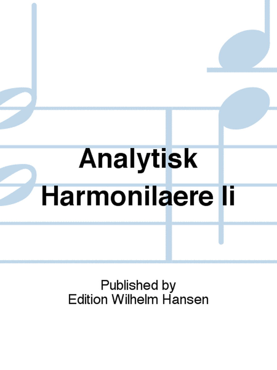 Analytisk Harmonilære Ii