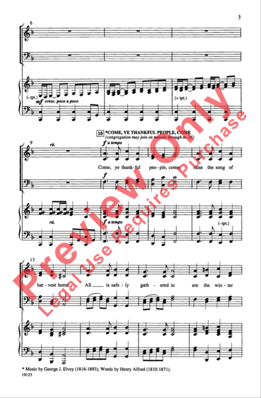 Thanksgiving (A Medley of Hymns) 4-Part scores gallery preview page 3
