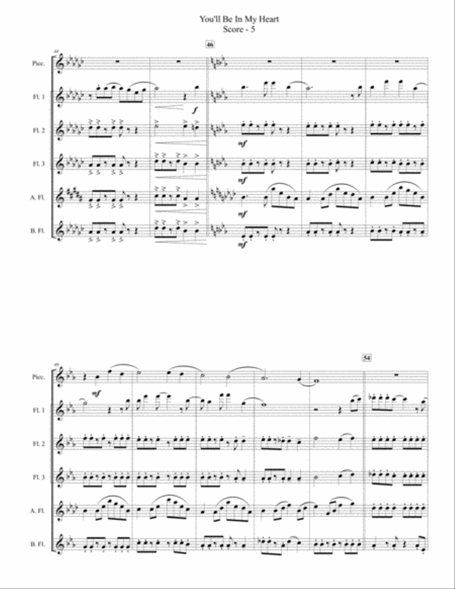 You'll Be In My Heart You'll Be In My Heart Flute Choir scores gallery preview page 5